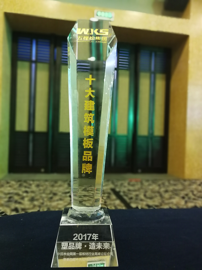  捷報！捷報！！五棵松榮獲十大建筑模板品牌 